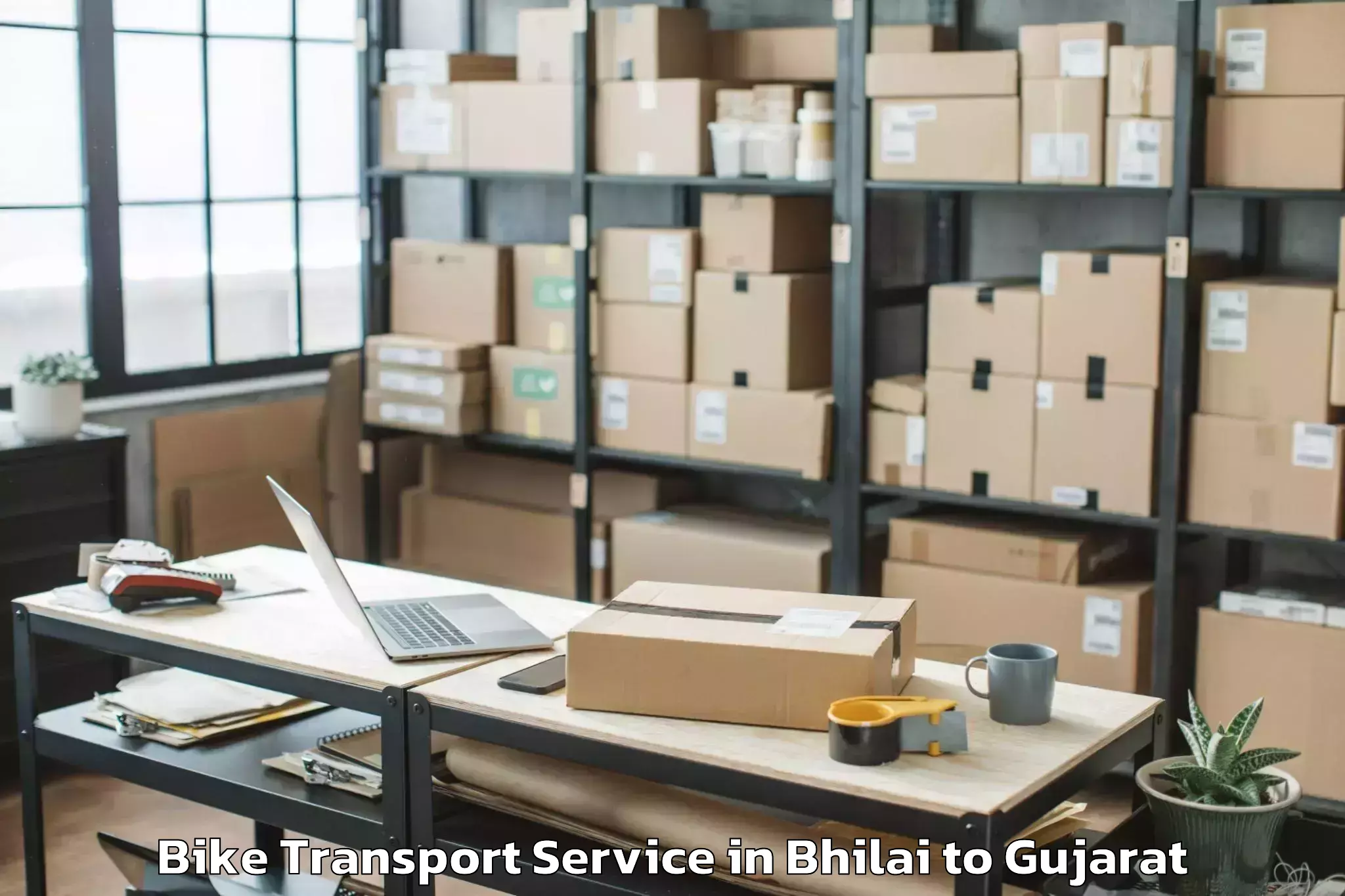 Easy Bhilai to Kadodara Bike Transport Booking